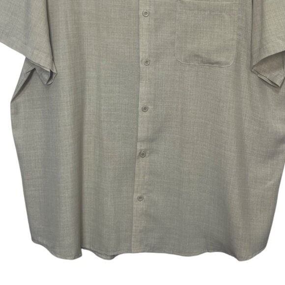Incerun Button Front Shirt Mens 2XL Beige New Short Sleeve - Picture 4 of 8